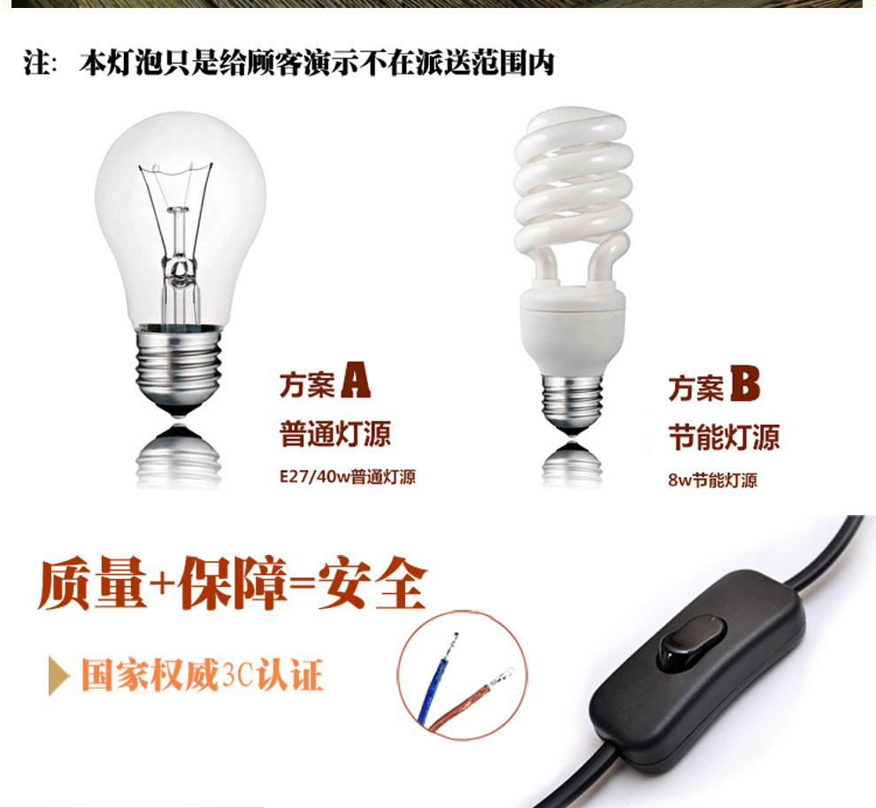 陶瓷客厅装饰台灯 卧室床头灯具  中式古典青花灯饰送光源  景德镇唐英 A款 六福临门