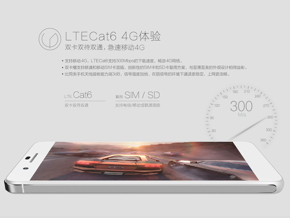 华为 荣耀 6Plus 4G手机 双卡双待双通 (32G ROM) 金色(移动联通双4G)