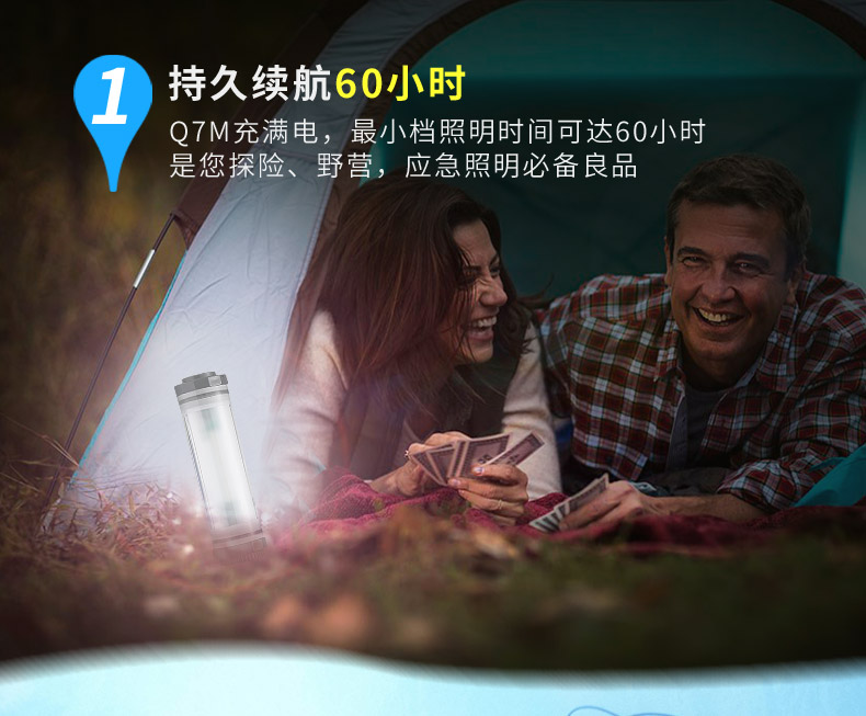 
                                                            优洋LED防水应急灯家用充电灯户外野营灯帐篷灯露营灯宿舍停电照明灯USB充电便携灯 Q7M                