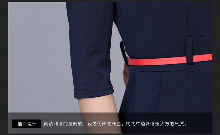 美丽帮派2015秋装新款时尚修身ol气质职业连衣裙1040 藏青色 S