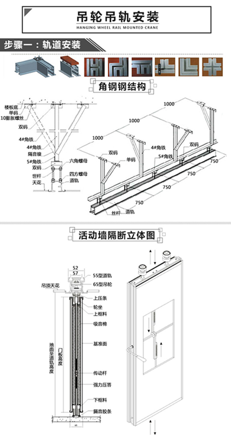 办公会议室隔音屏风展厅挂板 饭店移动隔间酒店活动隔断可推拉折叠门