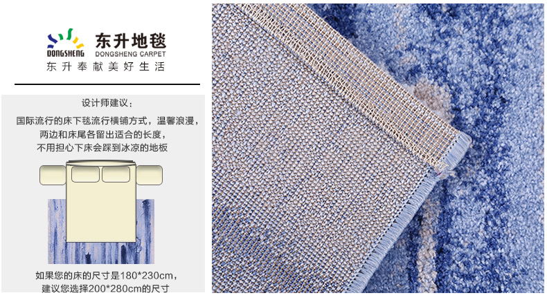 东升地毯 多瑙河 现代简约茶几沙发客厅卧室大地毯 浪漫风情 8800LB 160x230cm