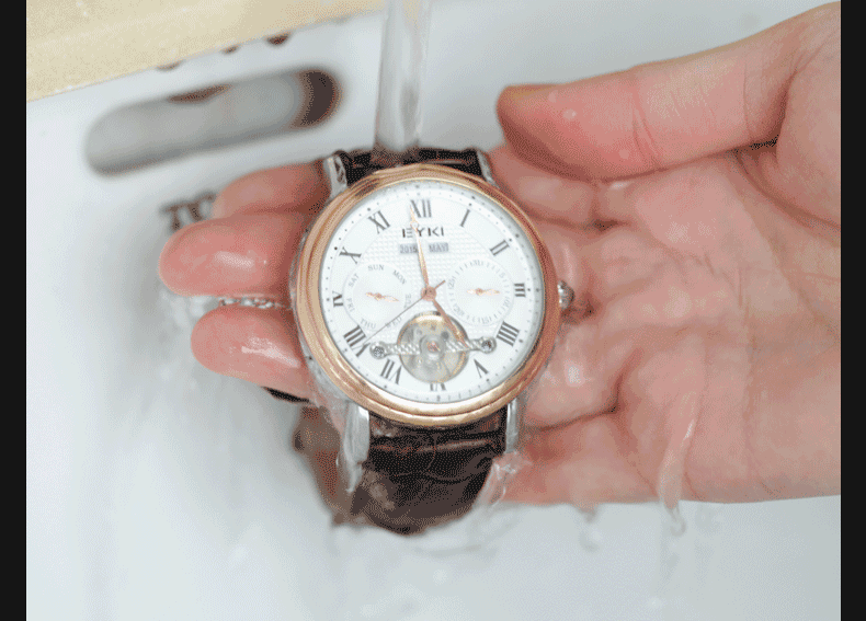 艾奇(eyki)男表 指针式时尚全自动机械手表多功能商务