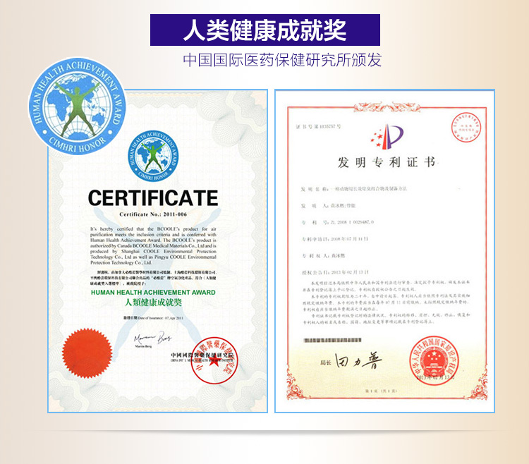 
                                        必酷蕾（Bcoole）加拿大技术汽车甲醛清除剂新车用净化空气清新剂除味扁金冠                