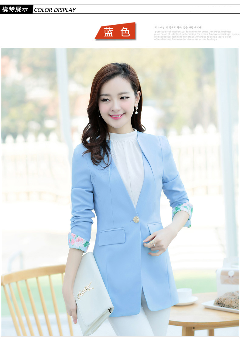 FAVMARTHA/法玛莎韩版修身女士长袖休闲西服外套上衣女22 紫色 L