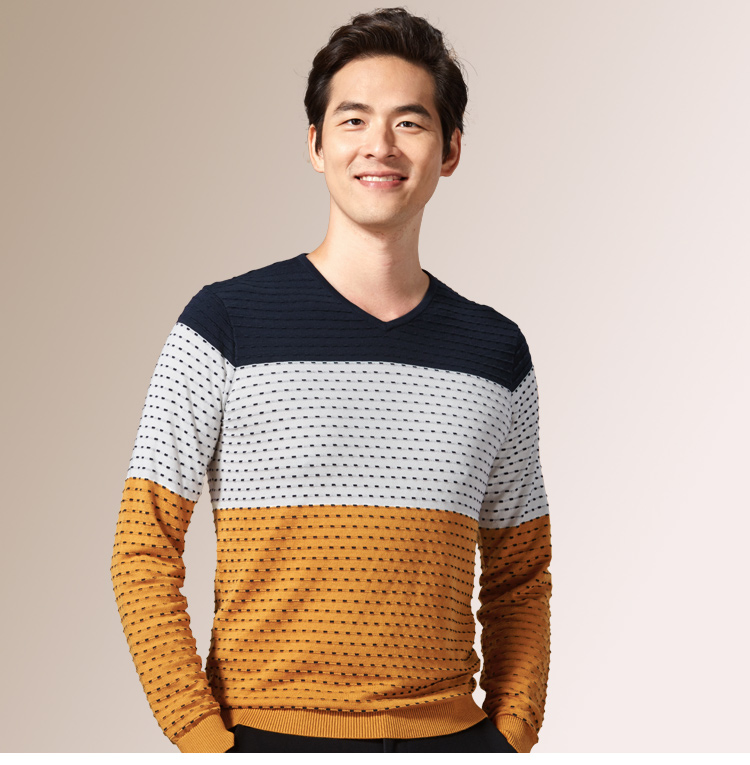 24下/海澜之家2015秋季新品男装v领毛衫毛衣hnzad3