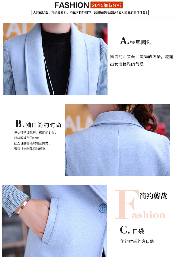 莎凡诺  秋季新款韩版呢子大衣休闲春秋外套女廓形毛呢外套女中长款潮 紫色 M