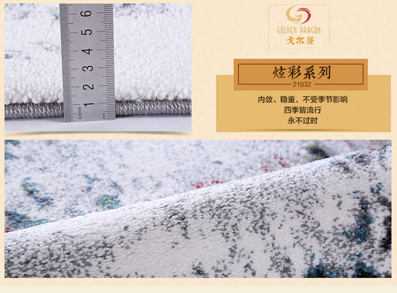 戈尔登地毯 土耳其进口 抽象图案现代简约客厅地毯 茶几沙发卧室地毯床前地毯 土耳其进口20752 200cmx290cm
