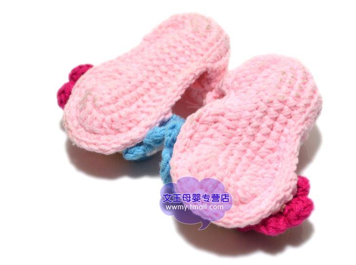 眼镜兔春夏季男女宝宝鞋子手工鞋编织毛线鞋子可爱婴幼儿凉鞋新生儿鞋