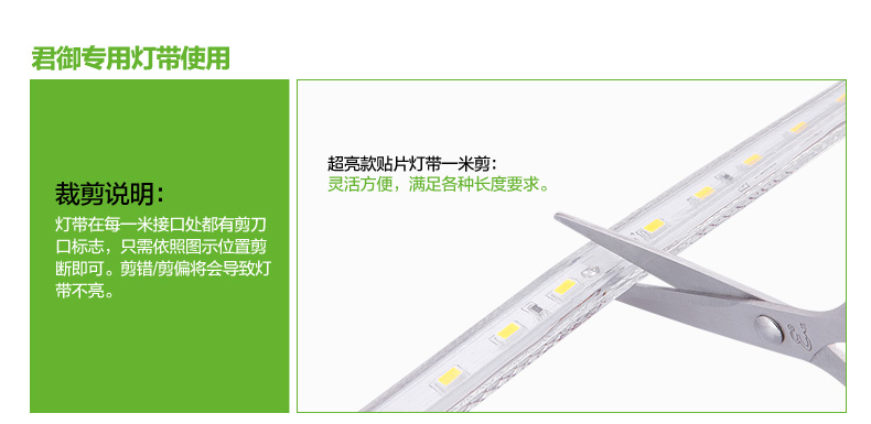 
                                        君御LED灯带120珠3014超亮贴片暗槽客厅吊顶电视墙辅光照明 3014-正白                