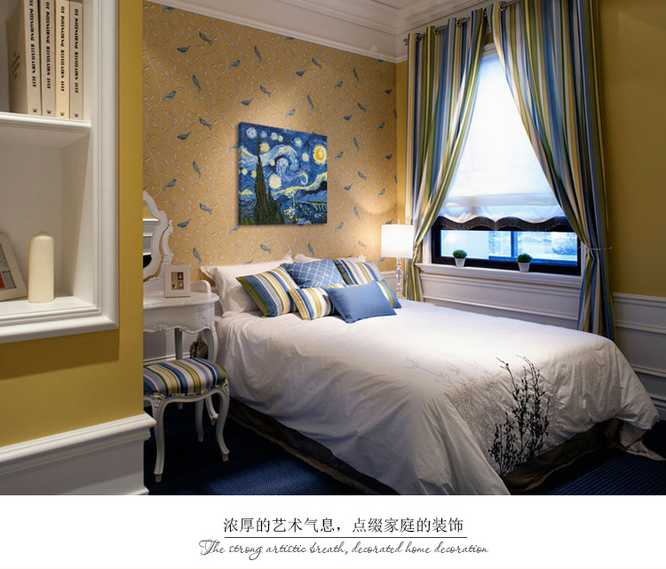 孖堡家居无框画油画单幅 客厅现代装饰画卧室挂画 书房背景墙画版画壁画 梵高星空抽象欧美系列 60cm*60cm