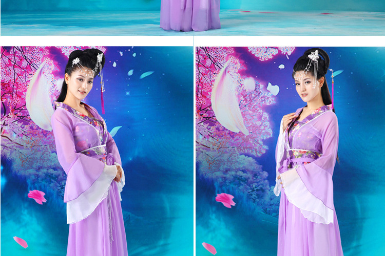 新款古装服装七仙女孩童汉服女古筝演出服唐朝服饰飘逸贵妃表演服c款