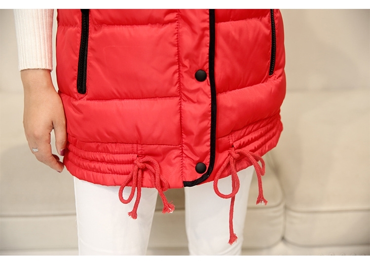 HILADY2015新款秋冬棉马甲女中长款马夹棉服修身棉坎肩薄款棉衣女006  黑色 L