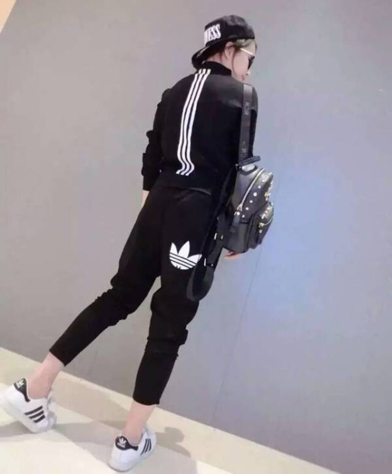 贝妮鹿2015秋装新款三叶草套装秋冬卫衣纯棉修身休闲运动服 蓝色 M