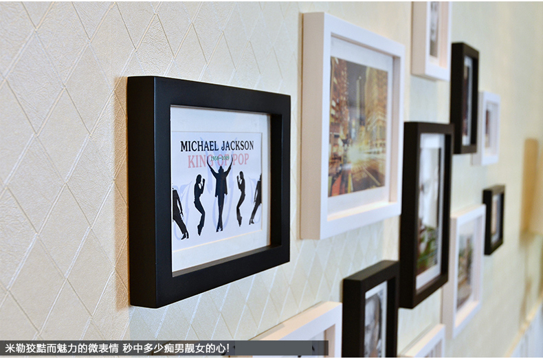 
                                        梓晨 进口实木照片墙 相框墙/照片墙 11框 家居饰品 相框墙相片墙HD-011家装节 白原胡混搭                
