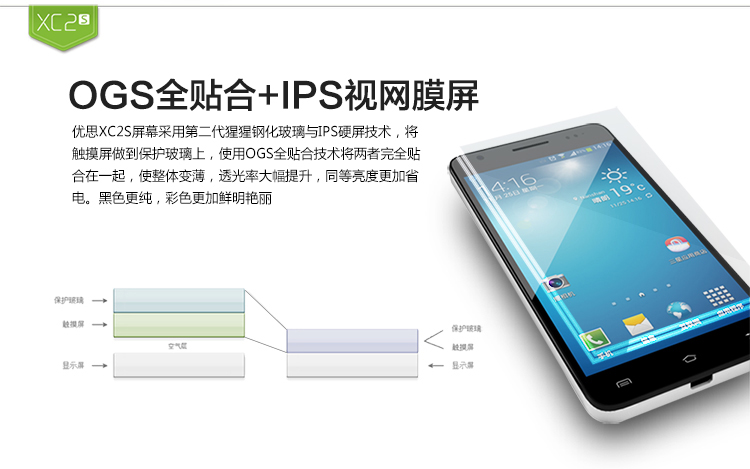 优思（Uniscope） XC2s 移动/联通3G手机 双卡双待 灰色