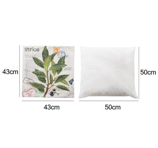 简家 手绘植物棉麻靠垫抱枕套 沙发靠枕枕套 汽车办公室护腰垫靠枕 午睡抱枕 枕芯50*50cm