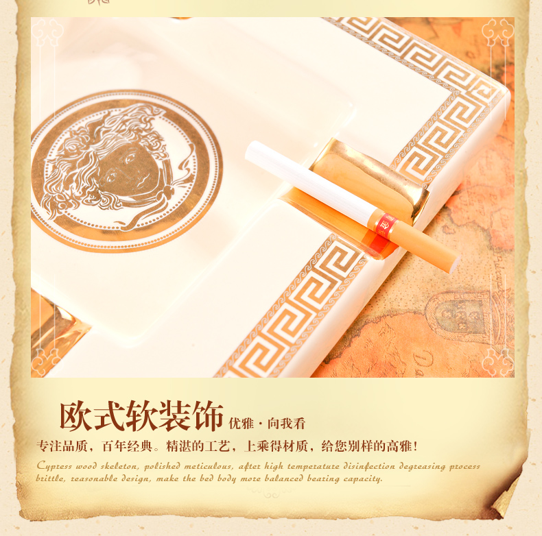 
                                        臻爵家饰  欧式陶瓷烟灰缸创意个性礼品欧式时尚陶瓷复古烟灰缸装饰烟缸特价                