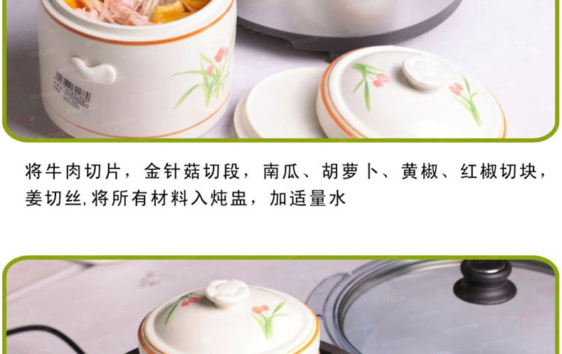 北鼎(BUYDEEM)  蒸、炖、消毒三功能一体智能触控电蒸锅 G500【京东配送】