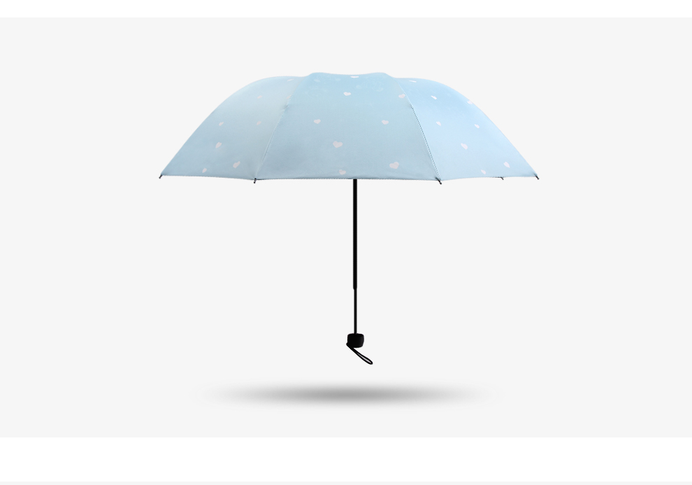 JUST MODE 黑胶晴雨伞 遇水变色雨伞 防晒折叠伞 樱花粉