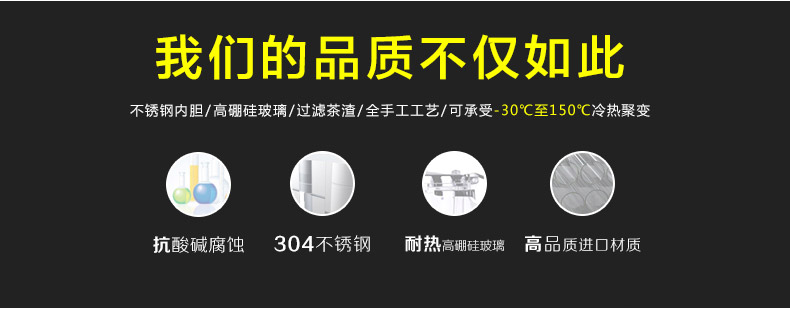 【618同价】尚明耐热玻璃杯 不锈钢过滤带盖泡茶杯 隔热玻璃茶杯 带把办公水杯 透明把柄500毫升