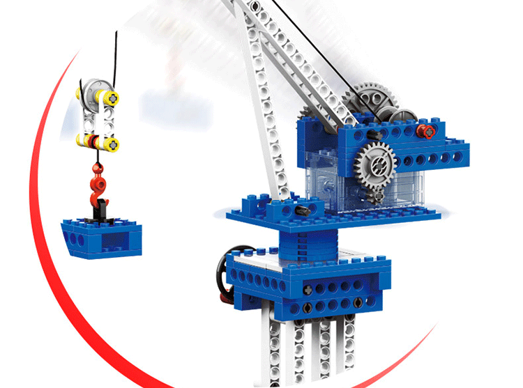 万格 兼容乐高拼装电动科技动力机械齿轮组积木吊车系列组装拼插变形