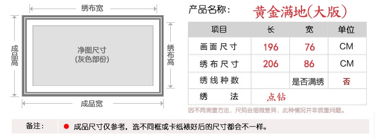 
                                        千思梦妍钻石画黄金满地大幅全景贴钻十字绣圆砖客厅大画                