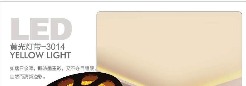 
                                        君御LED灯带120珠3014超亮贴片暗槽客厅吊顶电视墙辅光照明 3014-正白                