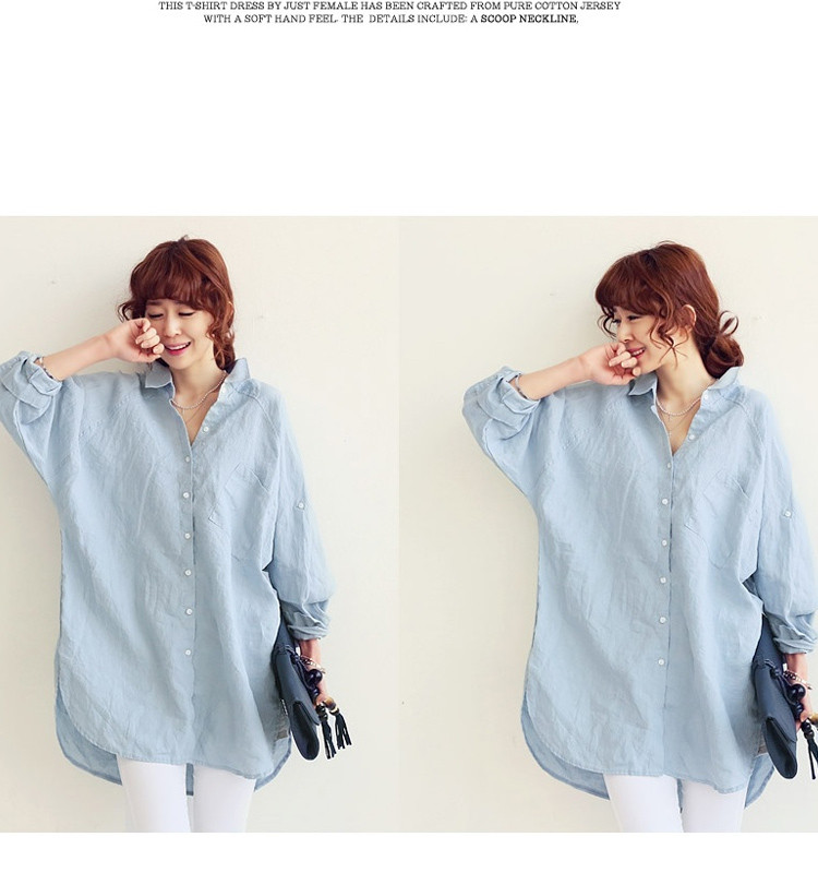 Estee Lauder year Ting 2015 spring and summer new thick mm mandatory Korean fashion summer and autumn the softness relaxed the long-sleeved shirt, blue 8002 are code pictures, price, brand platters! Elections are good character, the national distribution, so why buy now enjoy more preferential! Health