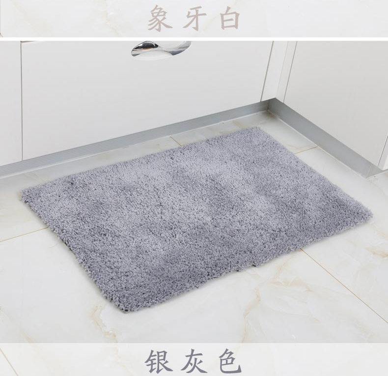 
                                        加厚清柔门垫地垫脚踏垫 踩脚垫浴室洗澡防滑垫入户垫进门地垫 银灰色 40*60cm                
