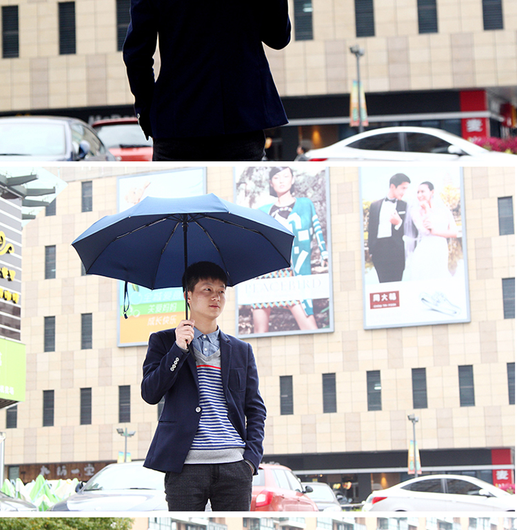 
                                        Fasola全自动晴雨伞 抗风男士商务伞三折伞情侣伞 枣红色                