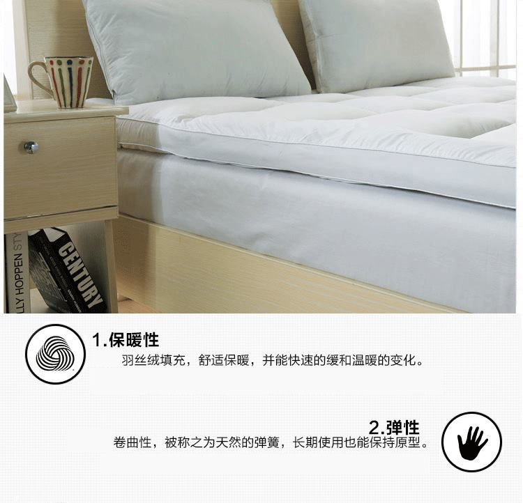 
                                        度艾妮家纺 羽丝绒床垫床褥子 加厚柔软舒适 单双人学生宿舍垫被 灰色-标准5cm 90*200cm                