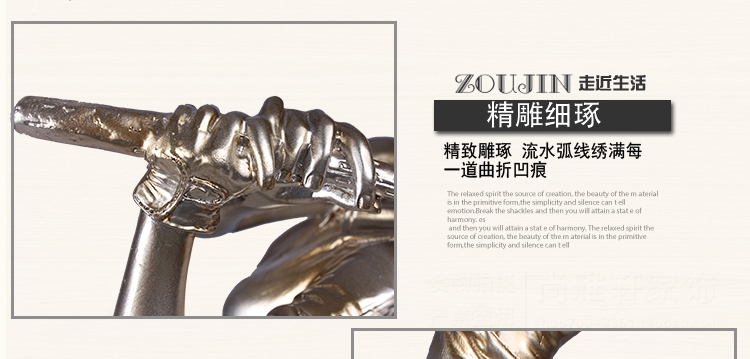 尚雅轩 打高尔夫球手人物摆件简约树脂工艺品家居创意装饰品书房摆设送礼 男款