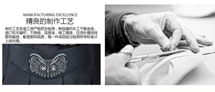 吉禾伊嘉2015秋装新款时尚拼接连衣裙假两件配项链简约修身雪纺中长款长袖短裙大码公主裙 黑色 S