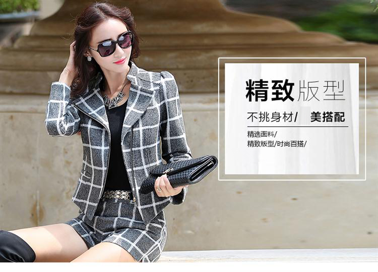 女人镜 2015韩版时尚休闲两件套#F6130  -1 黑色 XL