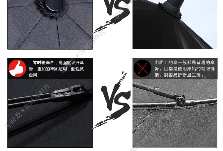 零时差创意3M夜行反光雨伞男士商务伞 全自动伞自开自收雨伞 超大女士折叠晴雨伞三折大伞超轻 全自动大号蓝色