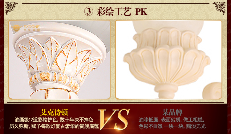 华艺灯饰 壁灯床头卧室欧式简约镜前客厅过道树脂灯具 艾克诗顿 WL0064 1头