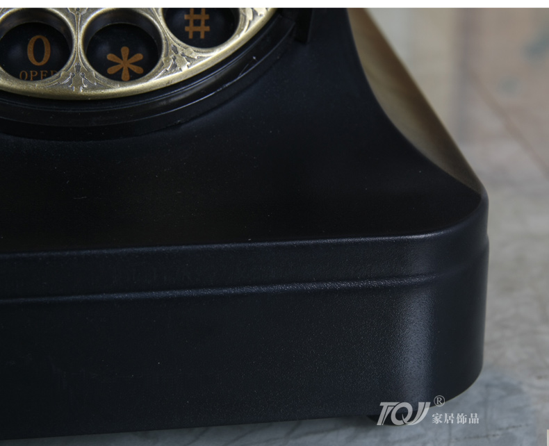 
                                                                                屯奇居（TQJ）经典黑色金属旋转拨盘仿古电话机摆件客厅卧室固定电话家用座机复古电话机械铃声 黑色普通版                