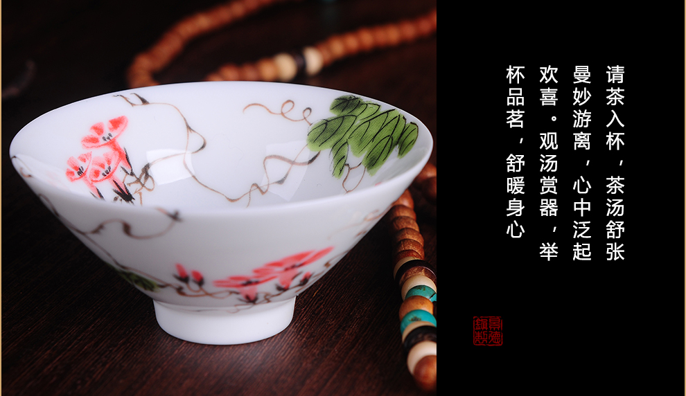
                                                            清彩茶杯品茗杯建盏油滴窑变天目杯 建盏杯 茶杯茶具配件主人杯小茶杯 红色斑点杯1个                