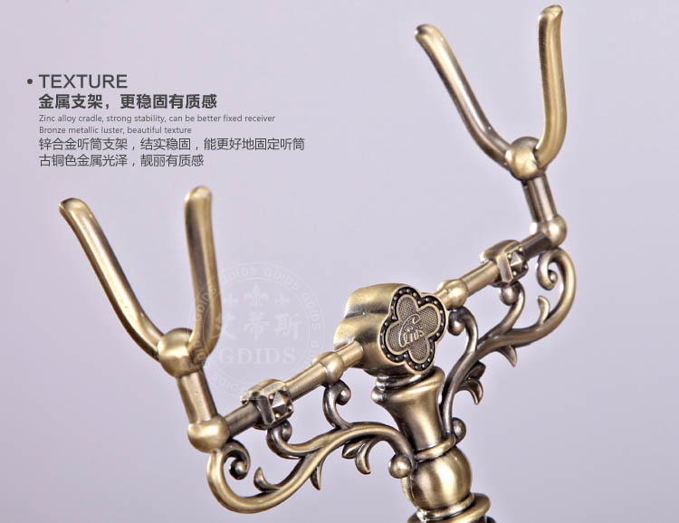 艾蒂斯   欧式复古时尚创意电话机 简约家用高档仿古电话机 座机电话 古典木