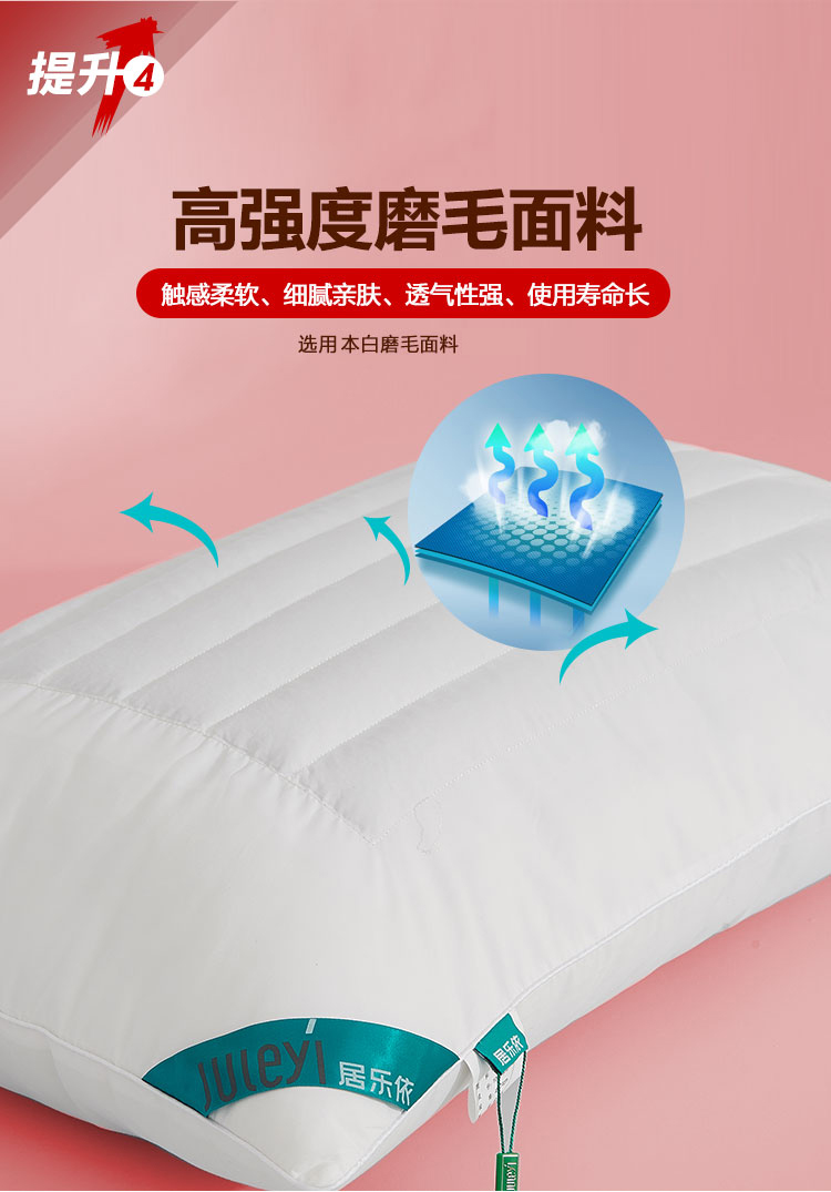 
                                        居乐依家纺 床上用品 成人单人波浪枕头枕芯 决明子 荞麦 负离子 三选一 荞麦舒眠枕 48*74(单只装)                