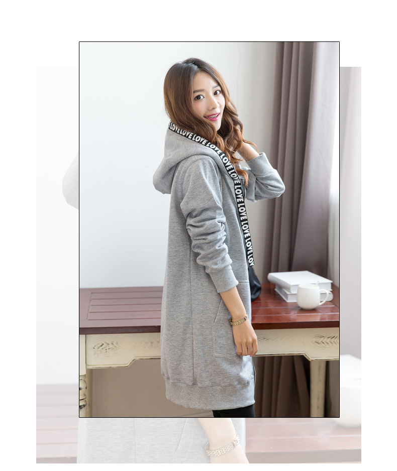 COCOOKIKI2015秋冬装新款字母织带风衣女中长款女士外套CC161 灰色 S