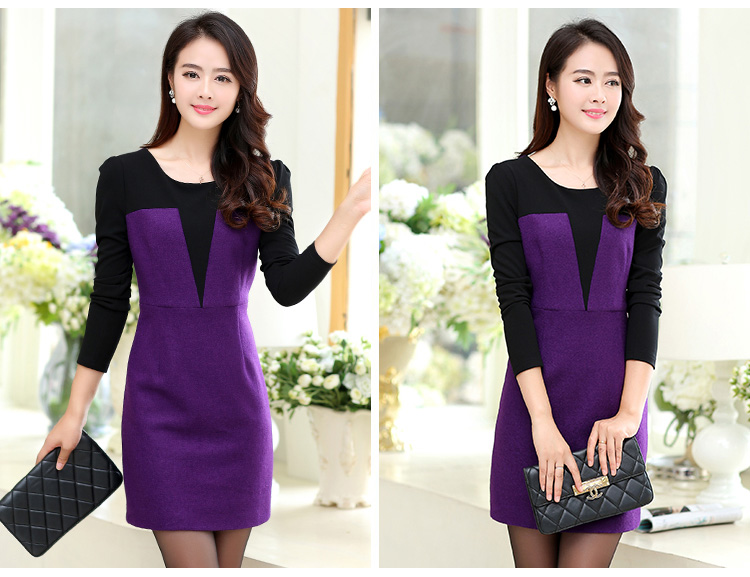 Sha Philip  2015 autumn and winter new larger female Korean fake two thick solid long-sleeved MM Sau San dresses X9252 picture color pictures, prices, XL brand platters! The elections are supplied in the national character of distribution, so action, buy now enjoy more preferential! As soon as possible.