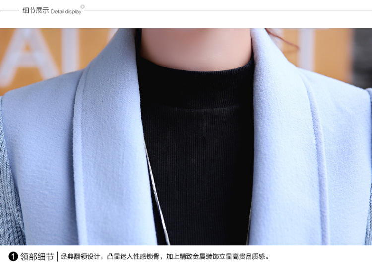 莎凡诺  秋季新款韩版呢子大衣休闲春秋外套女廓形毛呢外套女中长款潮 紫色 M