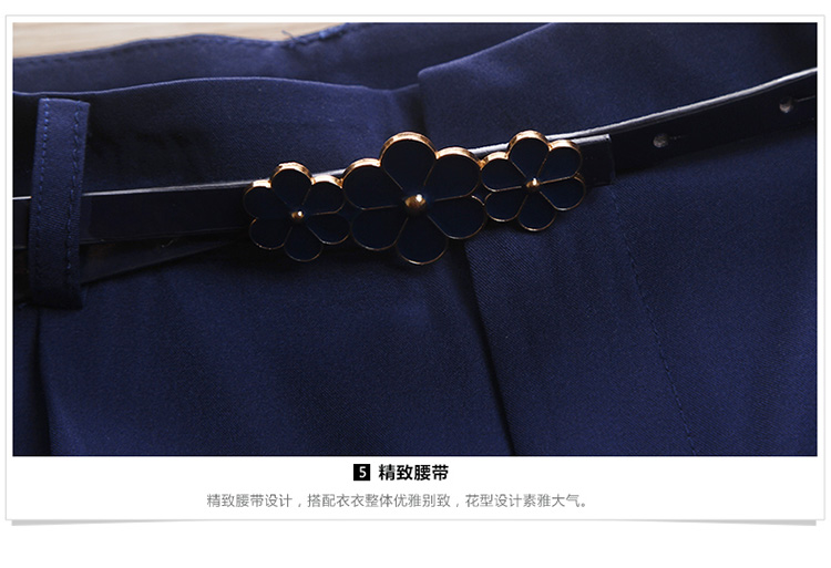 莱瑞丽 2015秋装新款韩版女装时尚套装职业修身上衣长裤两件套装 3049 藏青色 S