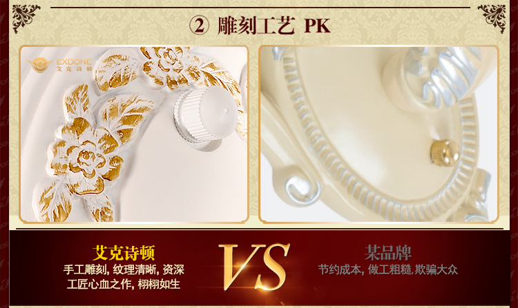 华艺灯饰 壁灯床头卧室欧式简约镜前客厅过道树脂灯具 艾克诗顿 WL0064 1头