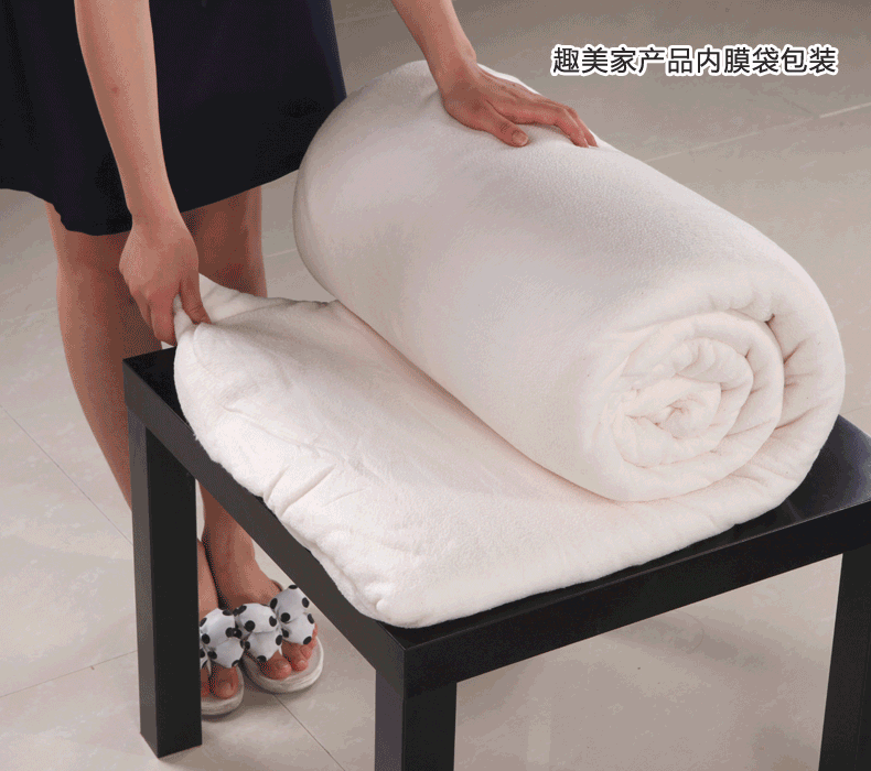 家居日用 床上用品 ></p></a> 趣美家 长绒棉棉花被单双人被子 春秋被芯可定制