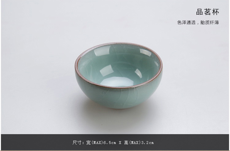
                                        束氏 黑檀实木茶盘功夫茶具茶壶整套茶具四合一快速炉 哥窑黑檀平板套装003817                