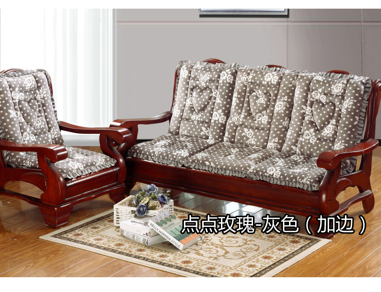 
                                                                                花语缤纷 毛绒红木椅垫沙发坐垫防滑带靠背 实木办公椅坐垫加厚沙发垫可拆洗 枫叶(加边) 50*50*高度60(单人一座一靠)                