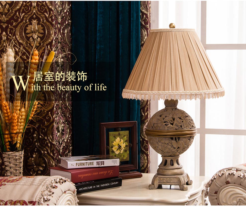 得美莱斯 客厅台灯 欧式台灯 时尚 客厅卧室床头灯 欧式古典台灯 GYB3004